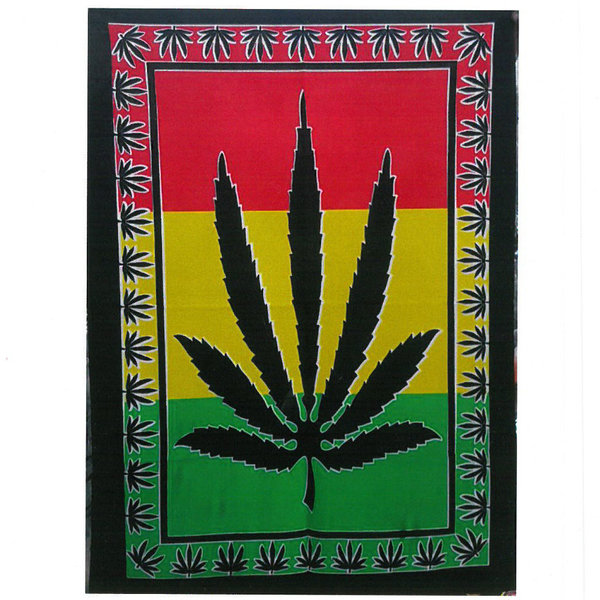Baumwoll Wandtuch Cannabisblatt