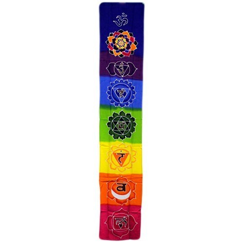 Batikwandtuch Chakra Banner Regenbogenfarben