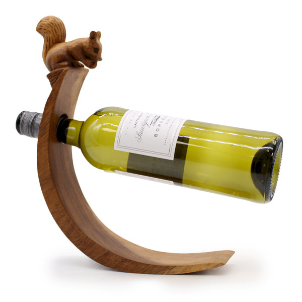 Holz Weinflaschenhalter Eichhörnchen