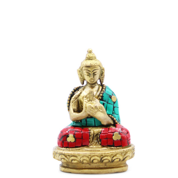 Messing Buddhafigur Segen 7,5cm