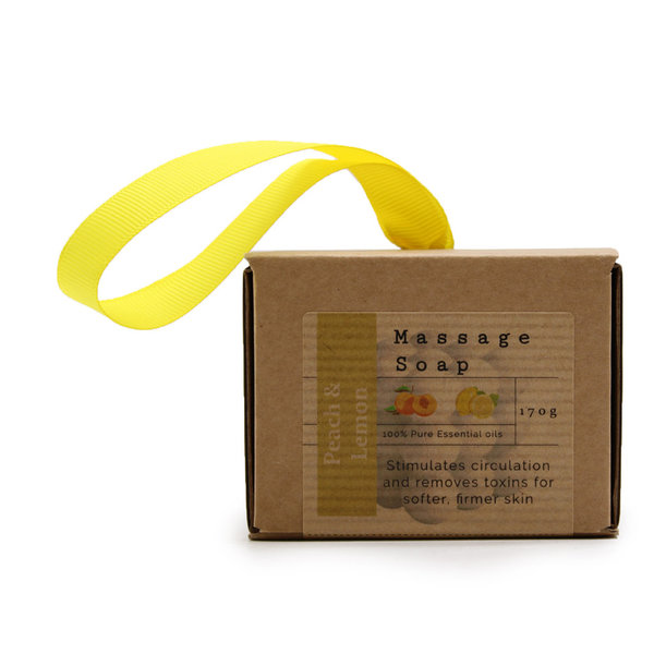 Verpackte Massageseife Pfirsich & Zitrone